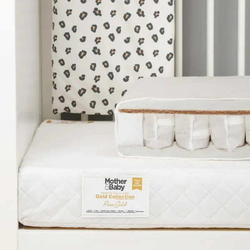 Mother & Baby Pure Gold Anti Allergy Coir Pocket Spring Cot Mattress 120x60