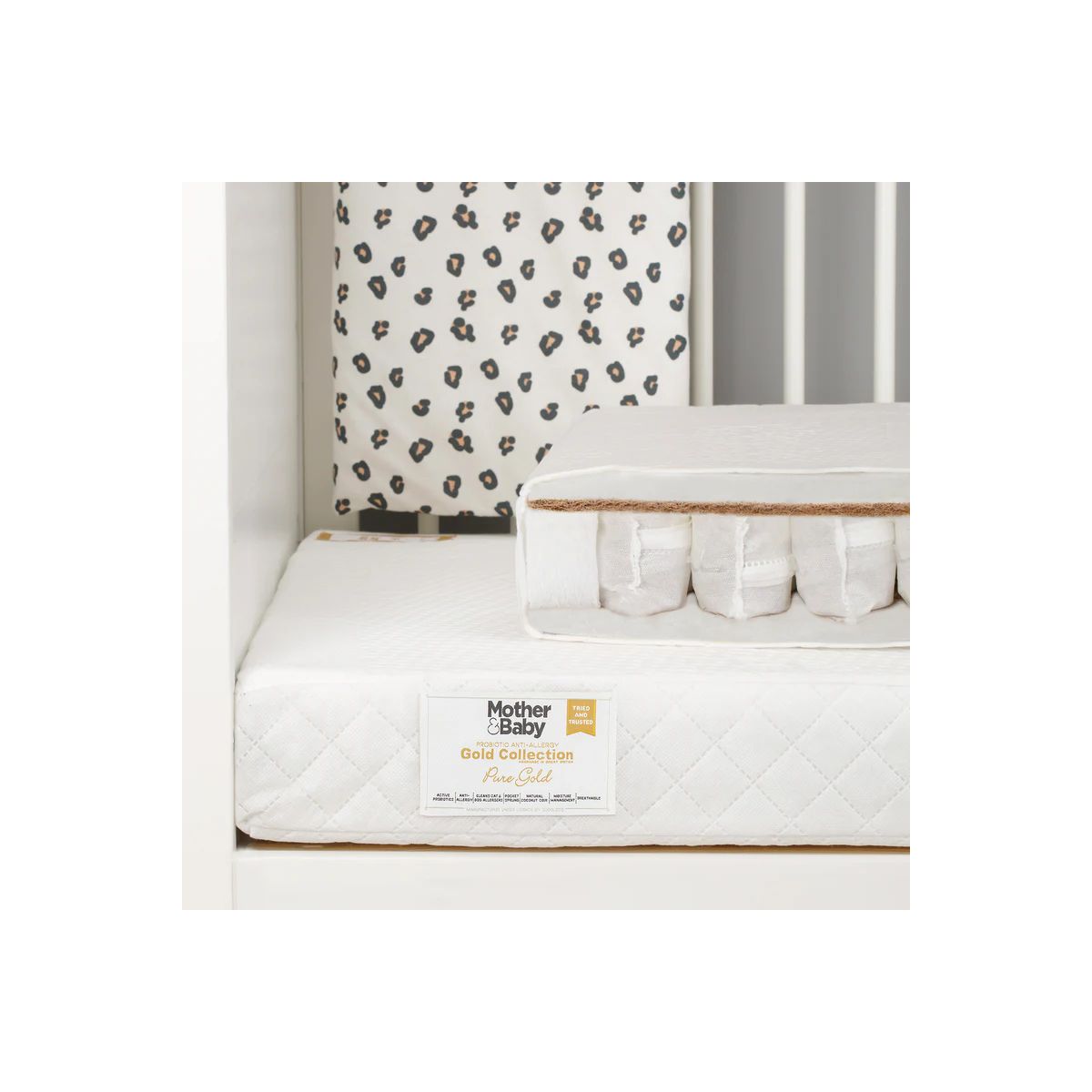 Mother & Baby Pure Gold Anti Allergy Coir Pocket Spring Cot Mattress 120x60