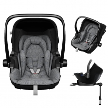 Kiddy Evoluna i-Size 2 Group 0+ Car Seat with Isofix Base-Grey Melange/Icy Grey