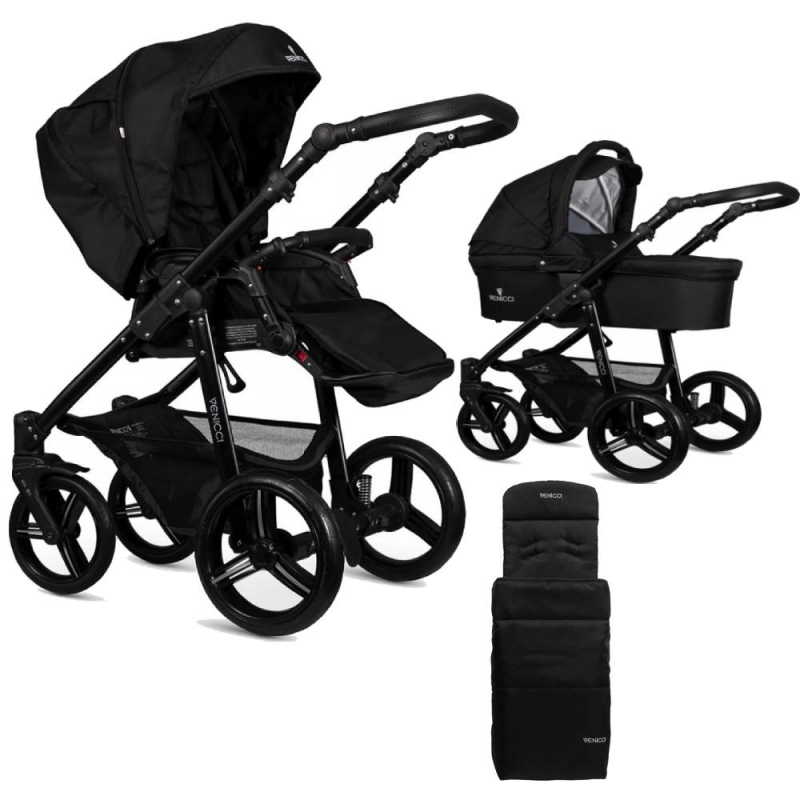 Venicci Soft Black Chassis 2in1 Pushchair-Black 