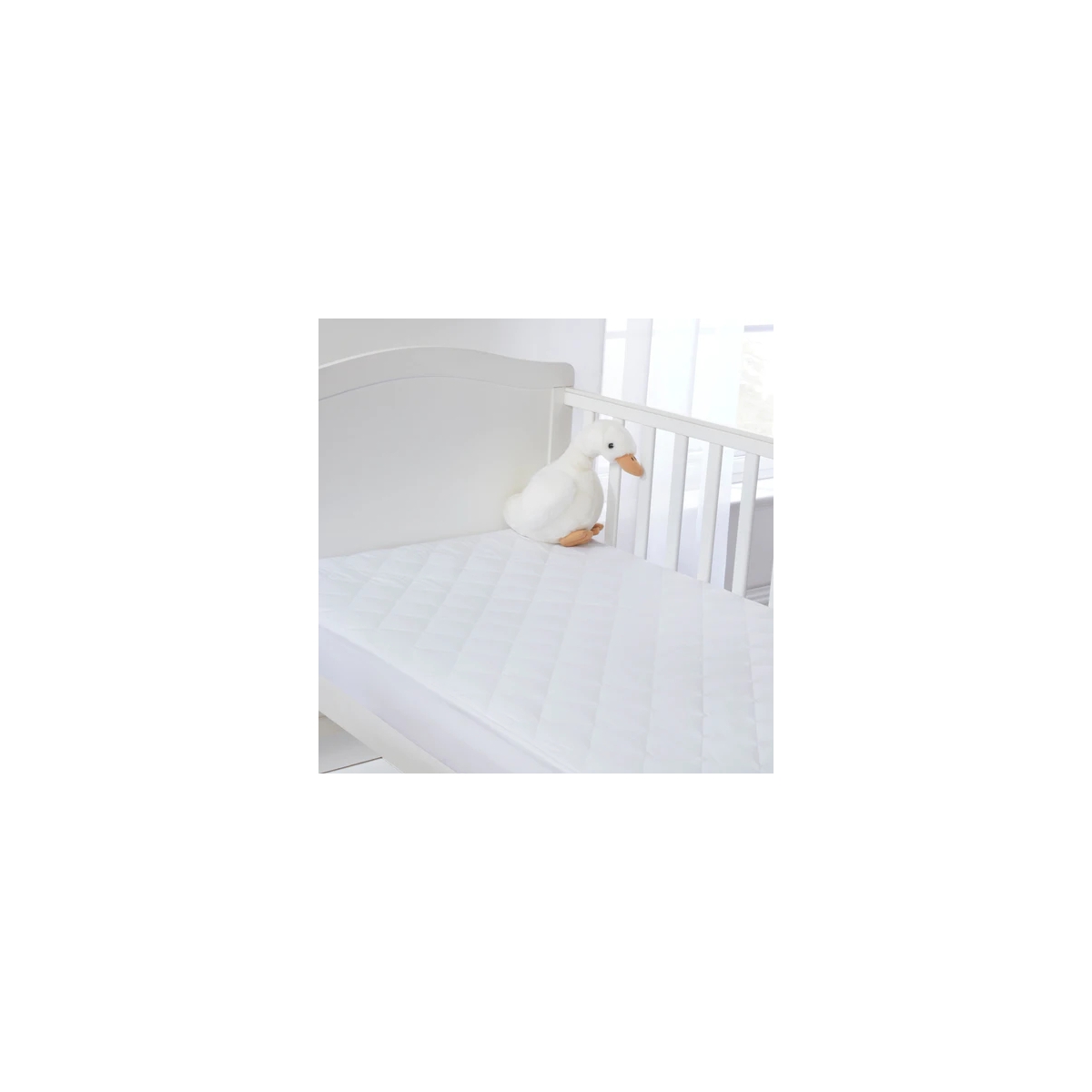 Clair De Lune MicroFresh Quilted Cot Bed Mattress ProtectorWhite