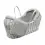 Kindervalley Grey Dimple Wicker Pod Moses Basket-White