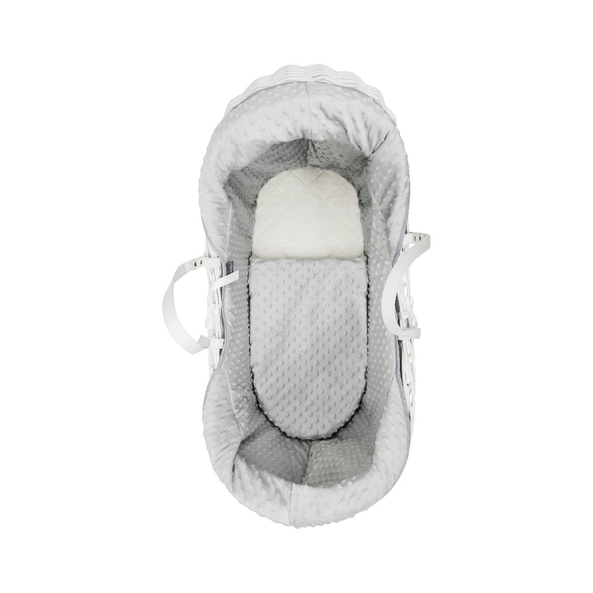 Kinder Valley Grey Dimple Wicker Pod Moses BasketWhite