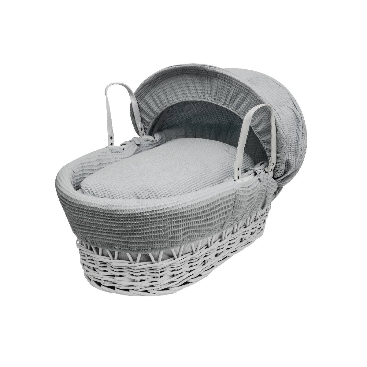Kinder Valley Waffle White Wicker Moses Basket