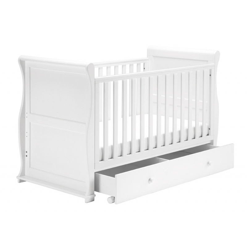 white sleigh crib