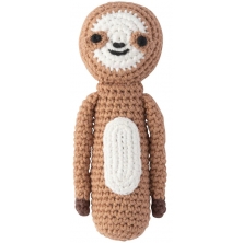 Weegoamigo Sleepy Sloth Crochet Rattle-Brown