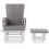 Obaby Deluxe Reclining Glider Chair and Stool-White with Grey Cushion 
