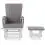 Obaby Deluxe Reclining Glider Chair and Stool-White with Grey Cushion 