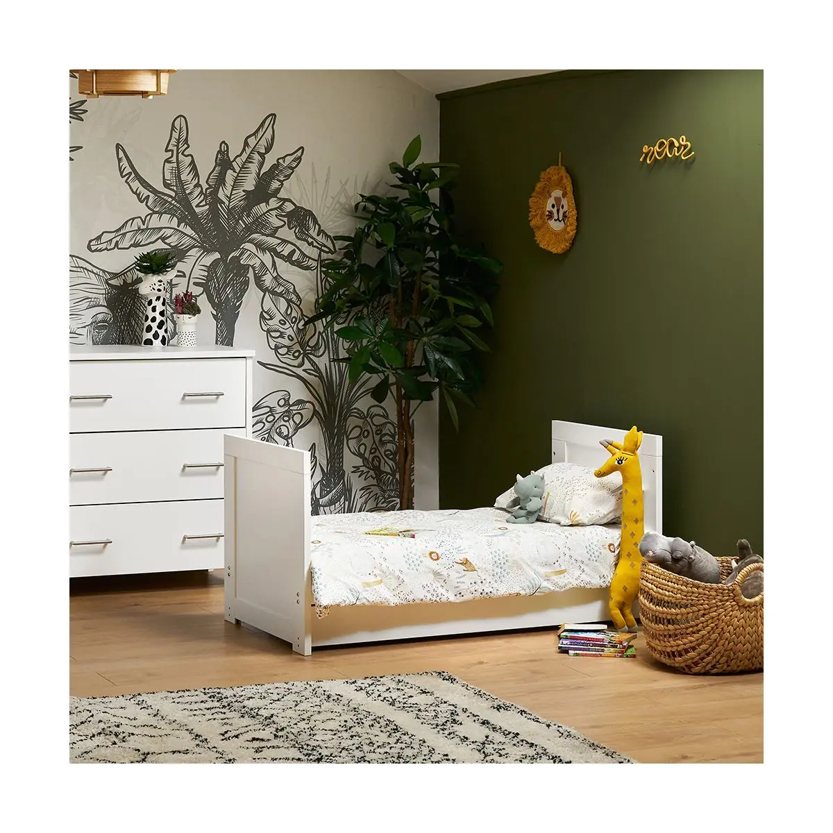 Image of Obaby Nika Mini 2 Piece Furniture Room Set & Underdrawer-White Wash