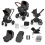 Ickle Bubba Stomp V3 Black Frame Travel System With Galaxy Carseat & Isofix Base-Graphite Grey *