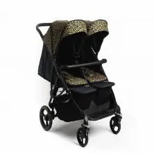 Roma Gemini Double Stroller-Khaki Leopard