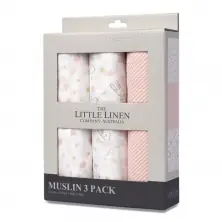 Little Linen Pack of 3 Muslin Prints-Ballerina Bunny