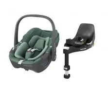 Maxi Cosi Pebble 360 Group 0+ Car Seat with FamilyFix 360 Base - Essential Green