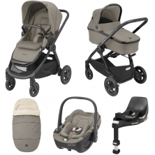 Maxi Cosi Adorra Luxe 3in1 Travel System with Black Chassis-Twillic Truffle