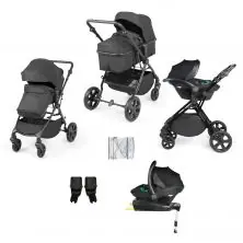 Ickle Bubba Comet All-in-One Travel System with Stratus i-Size Carseat & Isofix Base - Black