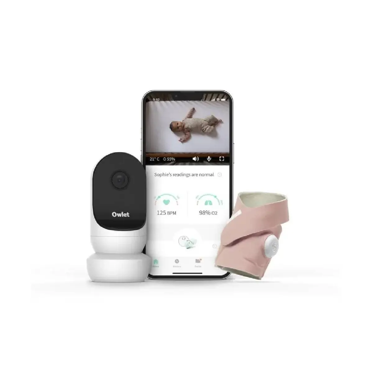 Image of Owlet Monitor Duo / Smart Sock 3 + Cam 2 - Dusty Rose