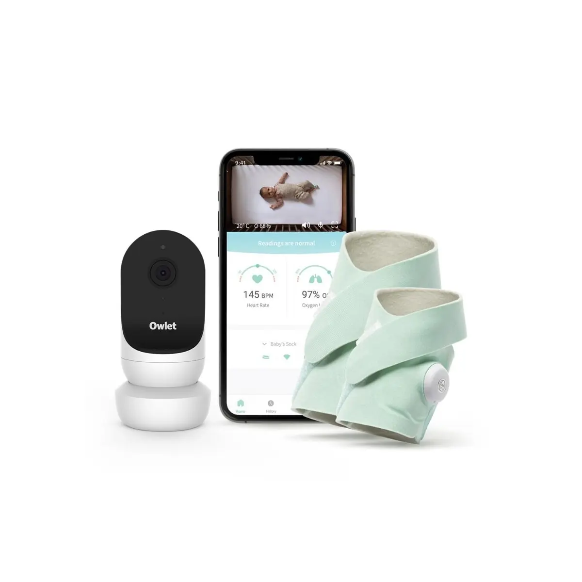 Image of Owlet Monitor Duo PLUS / Smart Sock 3 + Cam 2 - Mint