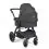 Ickle Bubba Stomp Luxe Black Frame Travel System With Stratus i-Size Carseat & Isofix Base-Charcoal Grey