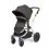 Ickle Bubba Stomp Luxe Silver Frame Travel System With Stratus i-Size Carseat & Isofix Base-Charcoal Grey