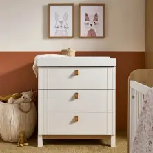 CuddleCo Rafi 3 Drawer Dresser & Changer-Oak/White