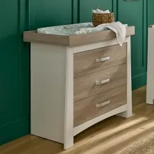 CuddleCo Ada 3 Drawer Dresser & Changer-White/Ash