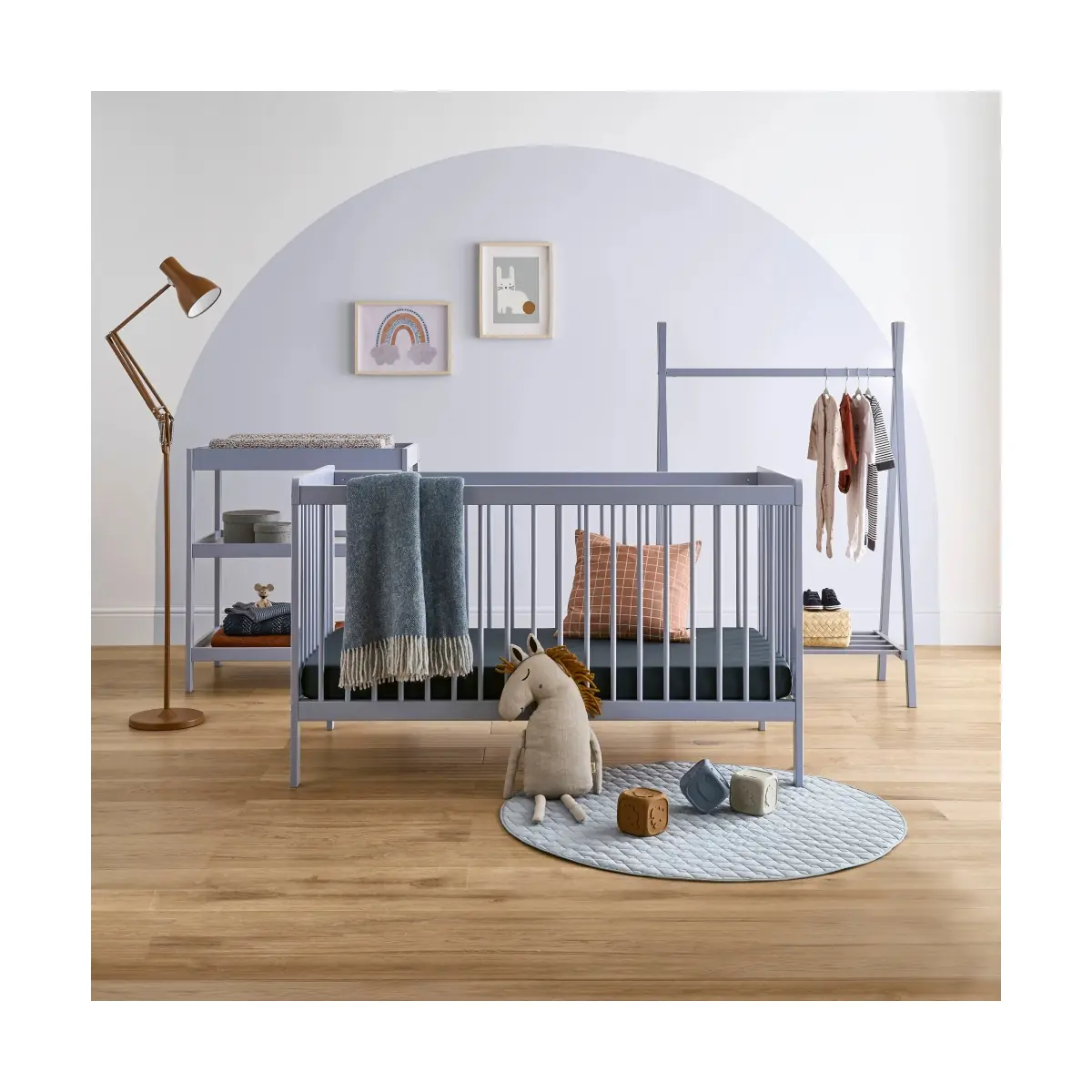 Image of CuddleCo Nola 3 Piece Furniture Set-Flint Blue