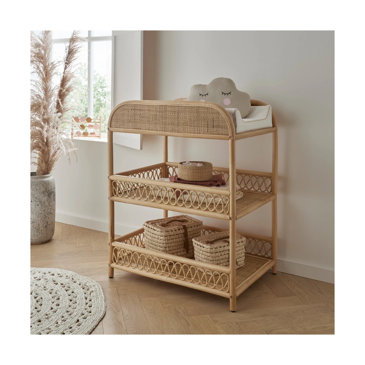 CuddleCo Aria Rattan Changing Table