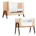 Gaia Hera Complete Sleep Cot & Co-Sleep Crib with Mattress-Natural/Walnut