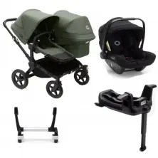 Bugaboo Donkey 5 Duo (Turtle Air) Travel System Bundle-Black/Forest Green