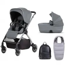 Silver Cross Dune With Compact Folding Carrycot & Fashion Pack - Glacier