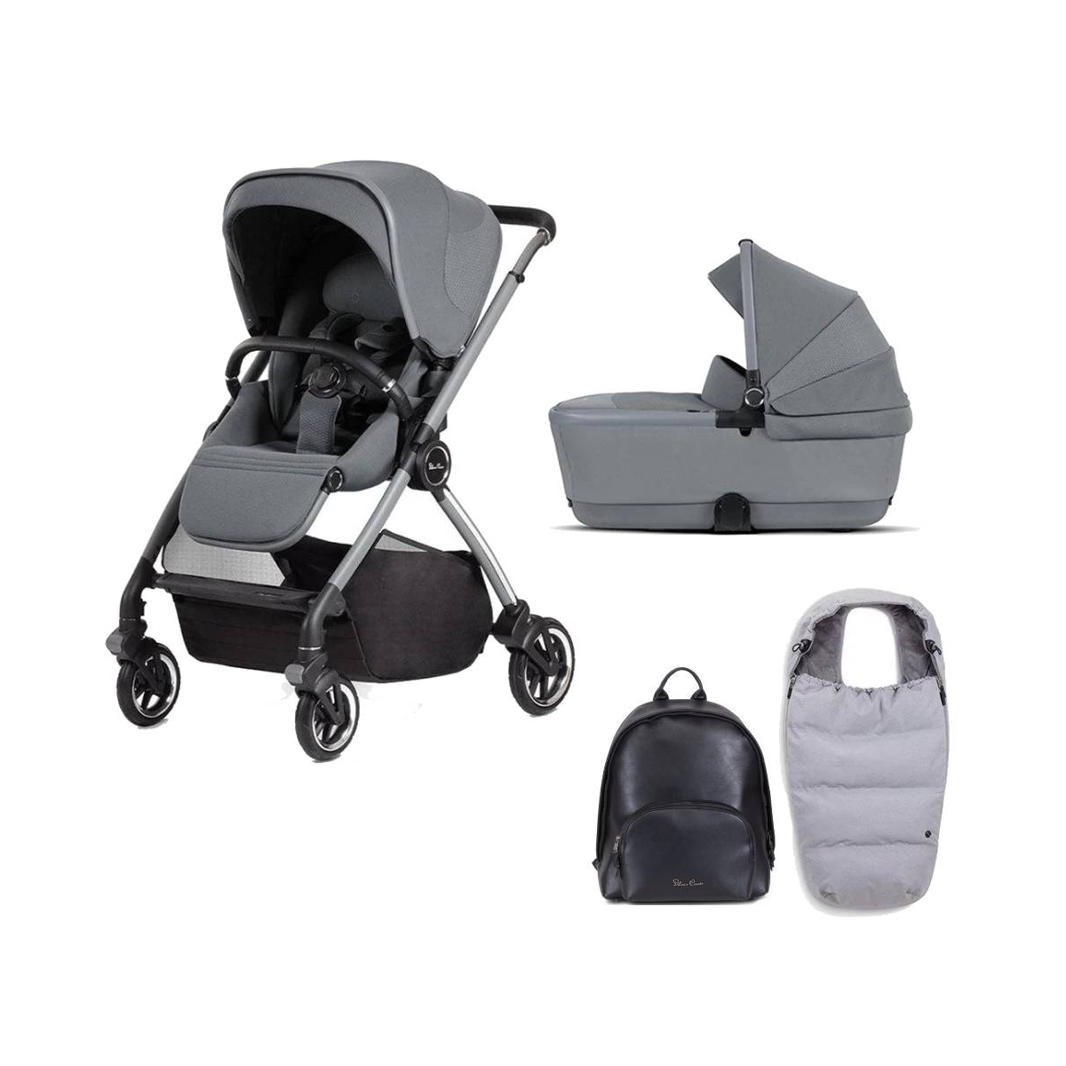 Silver Cross Dune With First-Bed Folding Carrycot & Fashion Pack
