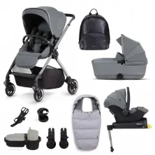 Silver Cross Dune With First Bed Folding Carrycot & Ultimate Pack - Glacier