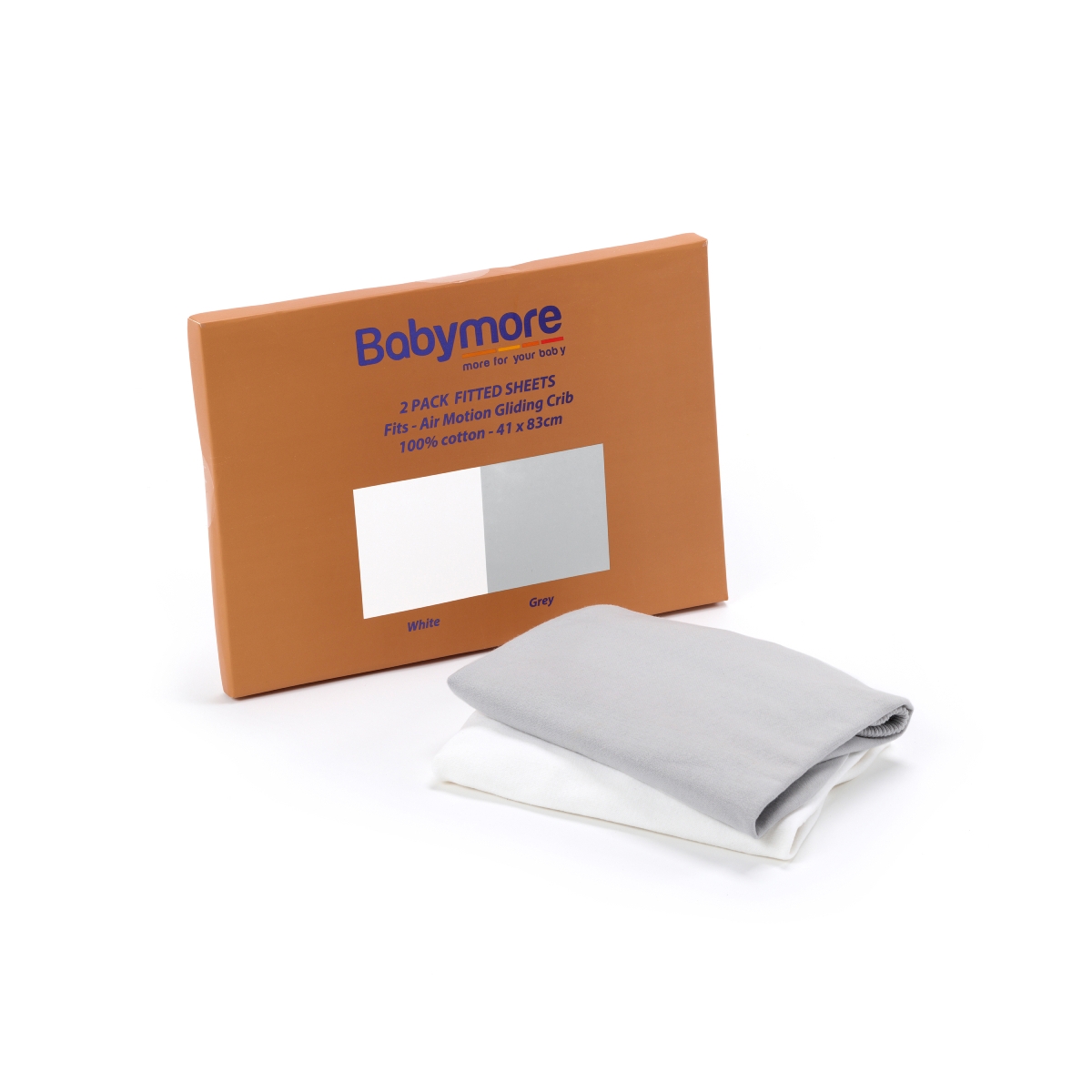 Babymore Air Motion Fitted Sheets–White & Grey