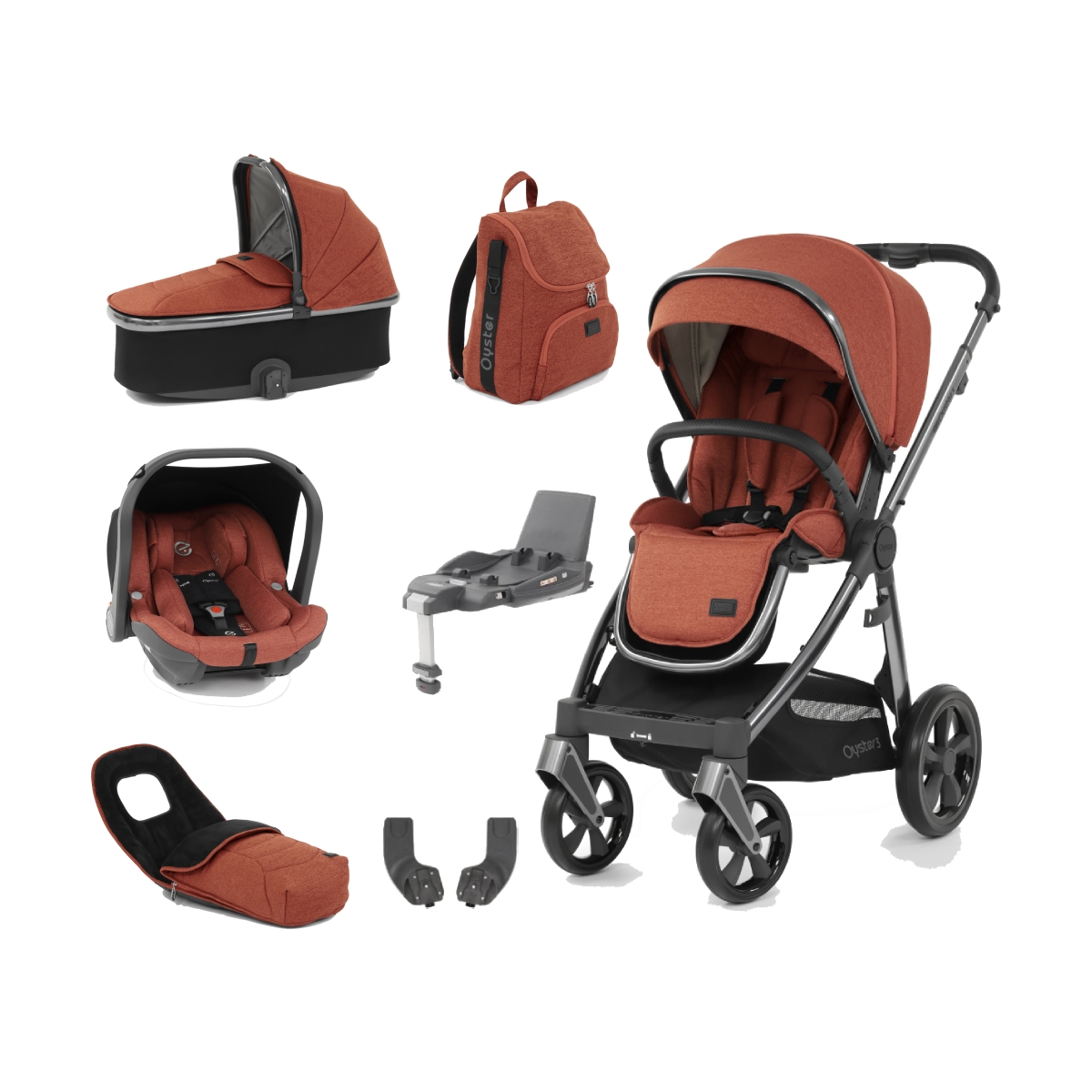 BabyStyle Oyster 3 City Grey Finish Edition 7 Piece Luxury Travel System