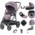 BabyStyle Oyster 3 City Grey Finish Chassis 11 Piece Ultimate Travel System-Lavender (New)