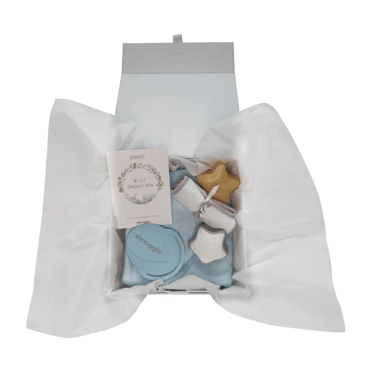 Shnuggle Bath Time Baby Gift Set-White/Blue (Exclusive to Kiddies Kingdom)