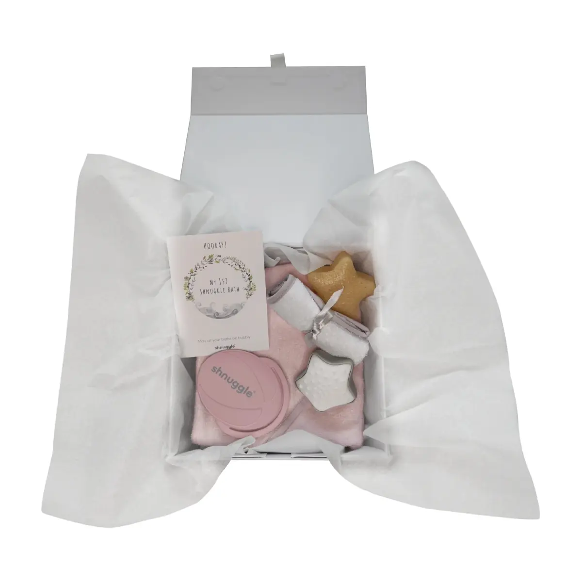 Shnuggle Bath Time Baby Gift Set-White/Pink (Exclusive to Kiddies Kingdom)