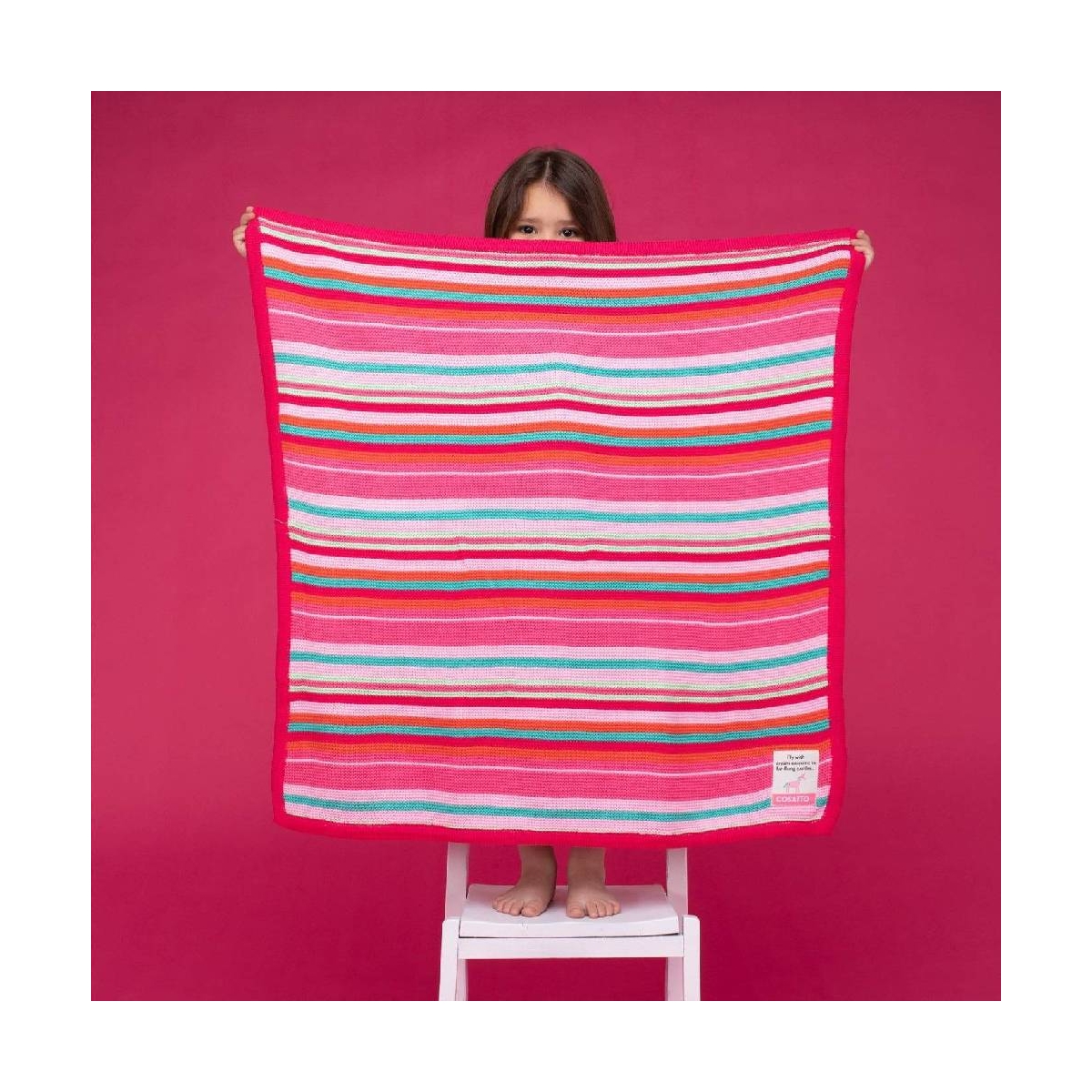 Ziggle Dream Big Stay Cosy Knitted Stripe Blanket