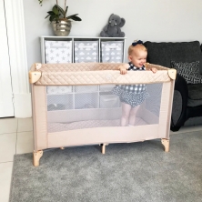 My Babiie Quilted Travel Cot-Blush (MBTC1SH)