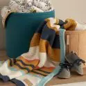 Tutti Bambini Our Planet Chunky Knitted Baby Blanket-White/Blue
