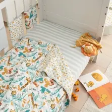 Tutti Bambini Run Wild Cot/Cot Bed Coverlet-White