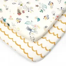 Tutti Bambini Pack of 2 CoZee Bedside Crib Fitted Sheets-Our Planet