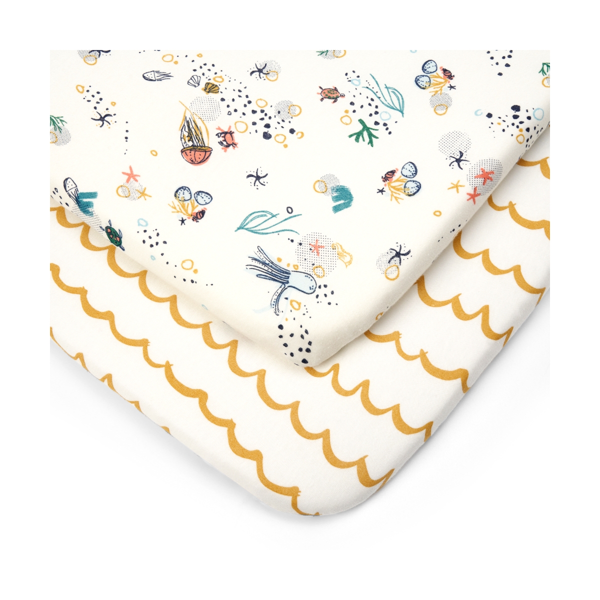 Tutti Bambini Pack of 2 Our Planet Bedside Crib Fitted Sheets