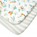 Tutti Bambini Pack of 2 Our Planet Bedside Crib Fitted Sheets-White/Blue