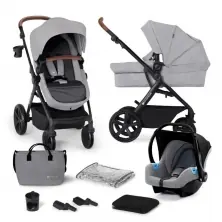 Kinderkraft A-Tour 3in1 With Mink Car Seat Travel System - Light Grey**