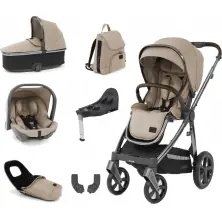 BabyStyle Oyster 3 Gun Metal Chassis Edition 7 Piece Luxury Travel System - Butterscotch
