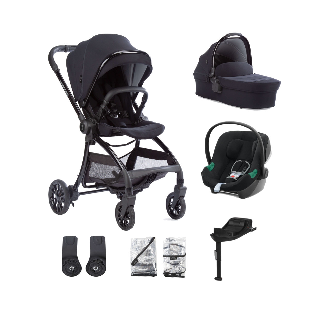 Junior Jones Aylo 7 Piece Travel System with Cybex Aton B2 Car seat and Base One