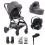 Junior Jones Aylo 7 Piece Travel System with Cybex Aton B2 Car seat and Base One-Rich Black/Black