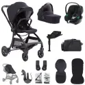 Junior Jones Aylo 12 Piece Travel System with Cybex Aton B2 Car Seat and Base One - Rich Black/Black