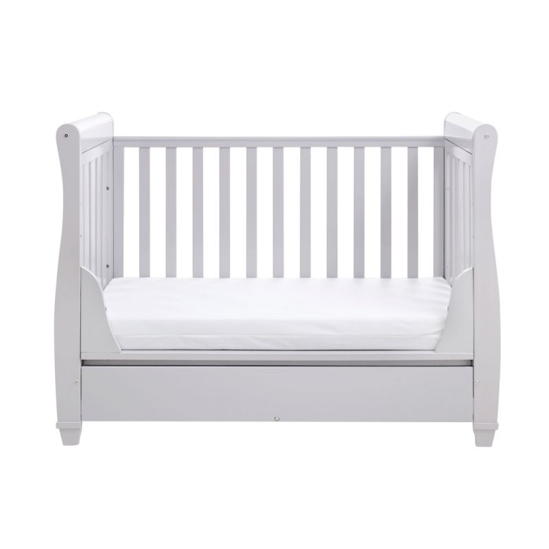 Babymore Eva Sleigh DROPSIDE Convertible Cot Bed with DrawerGrey